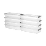 Novelinks Clear Stackable Storage Bins With 4 Quart 8 Pack Gray, Transparent. Fixed Price $41.99.