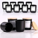 Letine Matte Black Glass Candle Jars With Lids - 12 Pack, 8 Oz Each, Perfect .... Fixed Price $39.14.