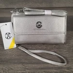 Cxl Christian Lacroix Blake Pewter Pebble Flap Snap Magnetic Closure Purse Bag. Fixed Price $24.95.