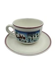 Villeroy Boch Naif Christmas Cup Saucer Set Laplau Luxembourg Nos. Fixed Price $28.00.