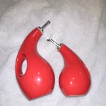 Rachael Ray Red Ceramic Oil & Vinegar Set With Pour Spouts Dishwasher Safe. Fixed Price $19.00.