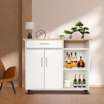 Rolling Kitchen Island Side Table, Trolley Cart With Drawer. Fixed Price $106.25.