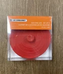 Of 2 Le Creuset Flame & Cerise Red 4" Silicone Knob Storage Lids Bpa Free. Fixed Price $30.99.
