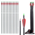 12/24PCS 30" Archery Carbon Arrows Spine 500 For Compound Recurve Bow Hunting. Fixed Price $30.99.