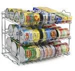 Sorbus Organizer Rack, 3-TIER Stackable, Stainless Steel, Holds 36 Cans. Fixed Price $22.99.