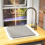 Curtis Stone Roll Up 2IN1 Drying Rack And Silicone Round TRIVET,555787-100,WHITE. Fixed Price $20.00.