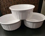 Set Of 3 Corning French White Individual Casserole Bowls F-16-B. Fixed Price $20.69.