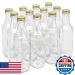 North Mountain Supply 16 Ounce Glass Sauce Bottle - 38MM Gold Metal Lids Case. Fixed Price $43.21.