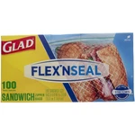 Pack Glad Flex Seal Sandwich Zipper Bags, 16.8 14.9 Cm, 12 Oz, 100 Ct. Fixed Price $36.88.