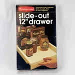 Vintage Rubbermaid Slide-out 12" Cabinet Drawer Organizer Tray Almond Usa. Fixed Price $29.99.