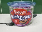 Saran Quick Small New Factory Sealed Container-covers 9-7/16 Diameter. Fixed Price $14.37.