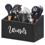 Wooden Utensil Holder, Kitchen Counter Decor Caddy With 3 Compartment.... Fixed Price $35.38.