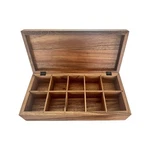 Ironwood Gourmet Acacia Tea Box, Xl Rectangular Chest, 10 Compartment. Fixed Price $78.37.