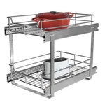 Jowboow Tier Pull Out Cabinet Organizer (11" X 22" D), Roll Shelves A.... Fixed Price $143.29.