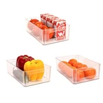 Refrigerator Bins 3 Pack Stackable Fridge Organizers With Handles C.... Fixed Price $17.09.