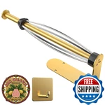 Paper Towel Holder Under Cabinet Wall Mount W/ 2 Hooks - Gold. Fixed Price $26.93.