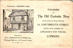 Old Curiosity Shop London Gill Durrant & Dunning Ltd Envelope Holborn 5505 1845. Fixed Price $10.49.