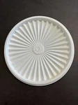 Vintage Tupperware #808-11 White Servalier 6.5" Round Storage Lid. Fixed Price $6.59.
