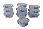 Nutrichef 10-PIECE Glass Food Storage Containers With Blue Lid And Clear. Fixed Price $31.99.