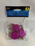 ***pink*** Jot Retractable Card Holders Badge Reels 3 Pack Id Key Clip New. Fixed Price $10.00.