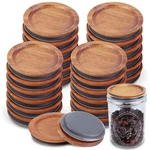 24PACK Wide Mouth Mason Jar Lids Acacia Wooden Storage Canning Ball .... Fixed Price $57.64.