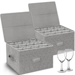 Kukikan Wine Glass Storage Box 2-PACK, 2PCS, Gray. Fixed Price $54.76.