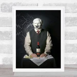 Red Wine Creative Edited Tape Face White Pain Studio Wall Art Print. Fixed Price $53.65.