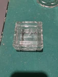 Vintage Pressed Glass Trinket Box With Lid Monogram Vanity Jar. Fixed Price $14.00.
