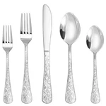 Runfly Vintage Carved Stainless Steel 20 Pieces Flatware Silverware Set,.... Fixed Price $54.29.