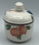 Mikasa Country Classics Fruit Panorama Jam Jar W/ Slot Lid Grapes Peaches DC014. Fixed Price $11.95.