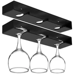 Desonaut Wine Glass Holder Under Cabinet 13 Inch Pack, Black. Fixed Price $17.99.