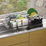 Dish Drying Rack Extendable Rustproof Carbon Steel With Drainboard .... Fixed Price $38.87.