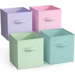Sorbus Collapsible Cube Fabric Storage Bins (10" X 10"), 4 Pack,in Pastel Colors. Fixed Price $24.00.
