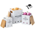 Aeunkiuo Kitchen Vegetable Storage Set Of 3, Metal Onion Garlic Potato White. Fixed Price $47.28.