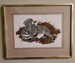 Mcm Silk-screen Serigraph Art Print "zebra" Metal Framed Signed 14"X11" Le 12/23. Fixed Price $50.00.