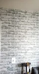 White Gray Brick Peel And Stick 10FT Vinyl Kitchen Living. Fixed Price $10.96.