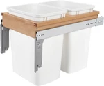 Double Pull-out Trash Can For Base Kitchen& Bathroom Cabinets, 35 Qt Wood Top Mo. Fixed Price $304.99.