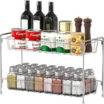 Simple Houseware 2-TIER Spice Rack Kitchen Organizer Countertop Shelf Chrome. Fixed Price $27.73.