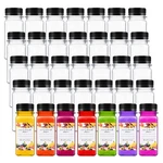 100X 2OZ Empty Plastic Juice Bottles With Caps, Labels, Funnel & Brush. Fixed Price $81.42.
