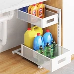 Tistaya Pull-out Under Kitchen Sink Organizer, Height Adjustable, White. Fixed Price $32.71.