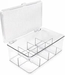 Isaac Jacobs Divided Clear Plastic Organizer (10.75 X 6.5 3.7 ) W/hinged Lid. Fixed Price $19.99.