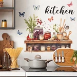 Kitchenware Utensil Shelf Wall Stickers, Sacinora Spice Jar Colorful Butterfl.... Fixed Price $17.86.
