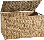 Water Hyacinth Storage Basket With Lid, 42.3 Gallon (160L) Blanket. Fixed Price $117.99.
