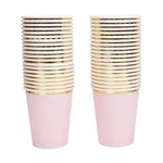 Geeklife Pink Gold Paper Cups With Metallic Border Disposable Part.... Fixed Price $21.84.