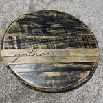 Bourbon Barrel Head 21 - Carved Lazy Susan Tray Rustic Gather Msrp 189.99. Fixed Price $89.99.