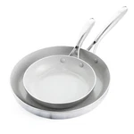 Tri-ply Stainless Steel Healthy Ceramic Nonstick, 8" And 11" Frying Pan Skillet. Fixed Price $267.72.