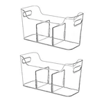 Tall Narrow Clear Bins With Dividers, Plastic Containers For Organizing Kitch.... Fixed Price $35.74.