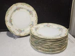 Set Of 11- Antique Noritake Dalton Floral Gold Trim 10" Dinner Plates Japan. Fixed Price $121.87.
