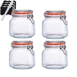 Hovico Glass Jars With Airtight Lids And Leak Proof Rubber 25OZ*4-ROUND. Fixed Price $32.64.