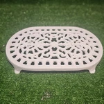 Vintage 1997 Cast Iron White Footed Trivet Victorian Ornate Kitchen Stand Euc. Fixed Price $15.53.